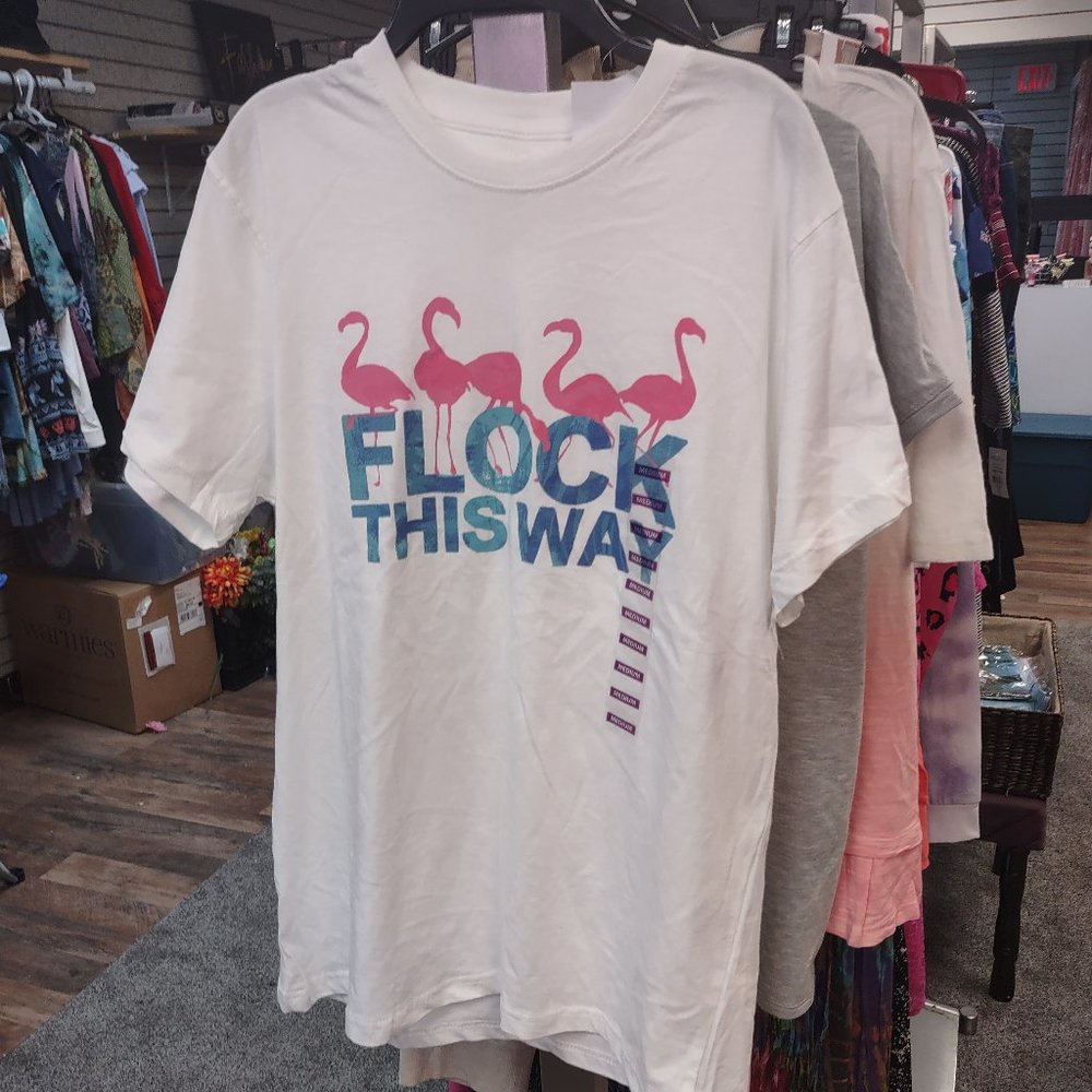 T-Shirt:  FLOCK THIS WAY by Joe Marlin size Medium